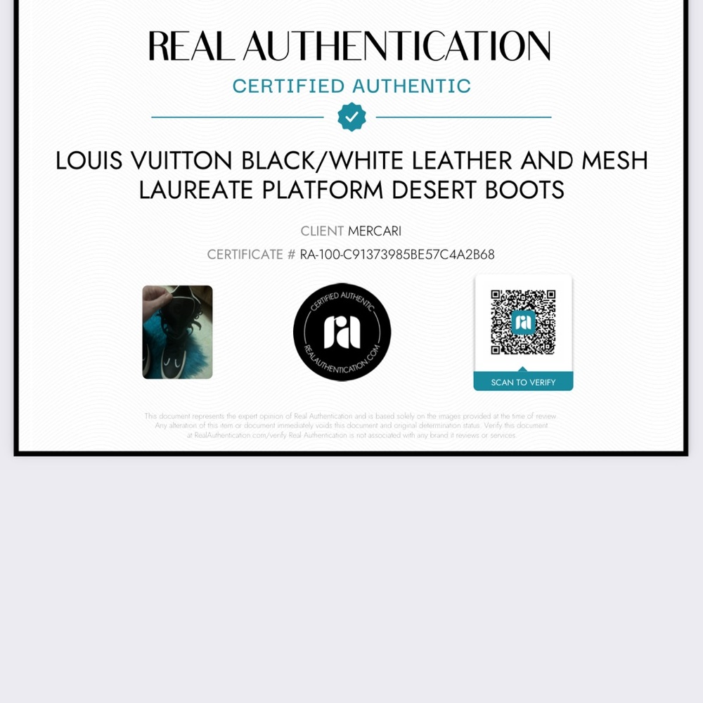 Louis Vuitton black/white leather and mesh laureate platform desert boots - Picture 12 of 12